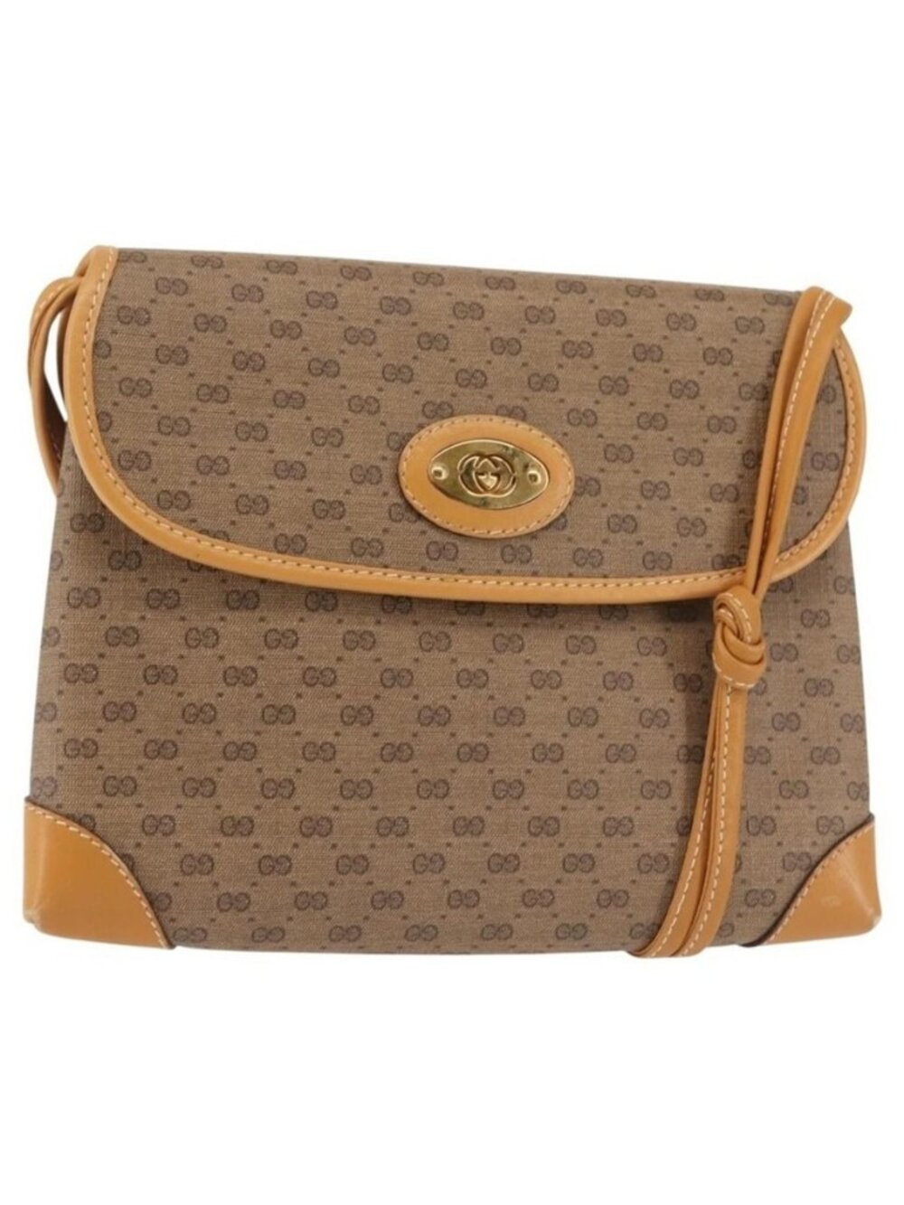 Authentic GUCCI Micro GG Supreme Shoulder Bag PVC Beige Gold 007 92 5548 - Picture 1 of 16